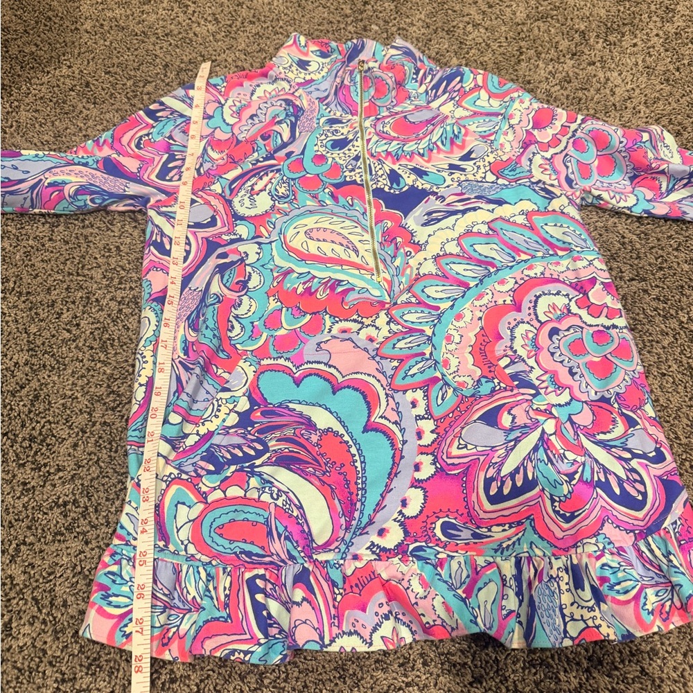 Lilly Pulitzer Killian Popover Pink Tropics Mermaids Call UPF 50 Medium Pullover - Picture 5 of 6